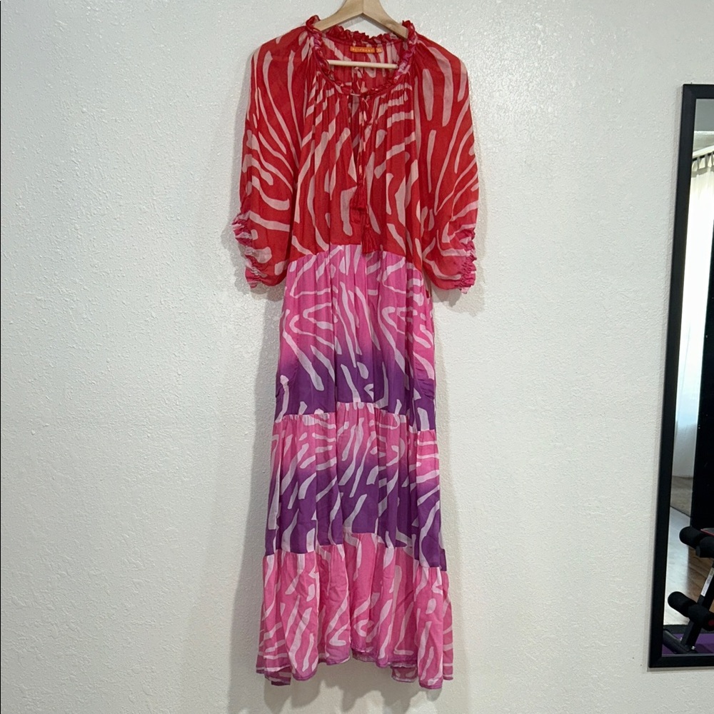 Oliphant Red and Purple Maxi Dress